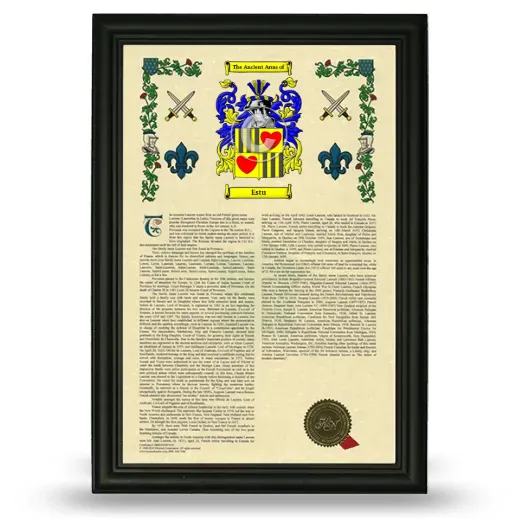 Estu Armorial History Framed - Black