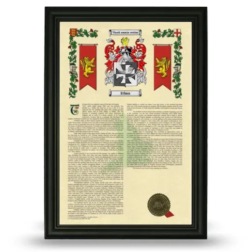 Ethan Armorial History Framed - Black