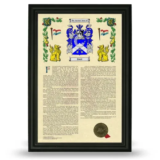 Evert Armorial History Framed - Black