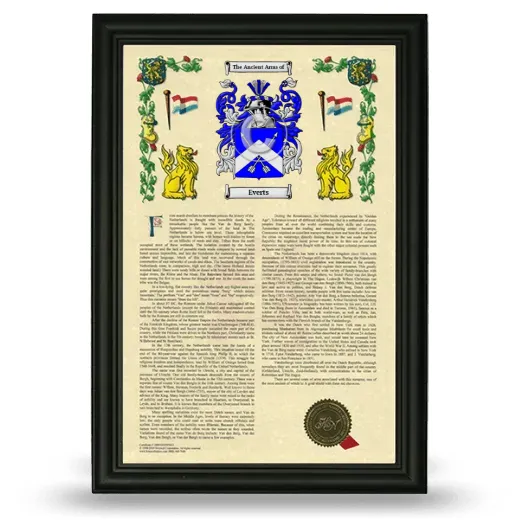 Everts Armorial History Framed - Black