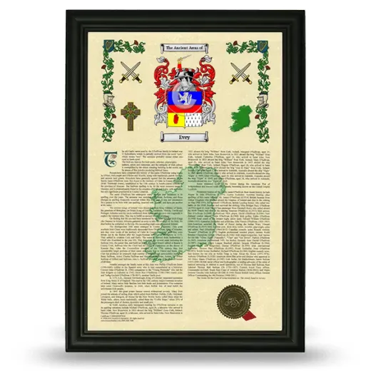 Evey Armorial History Framed - Black