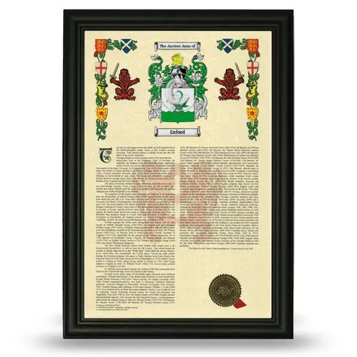 Exford Armorial History Framed - Black
