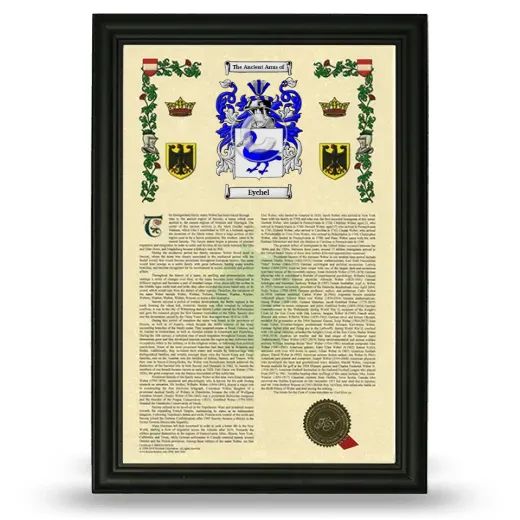 Eychel Armorial History Framed - Black