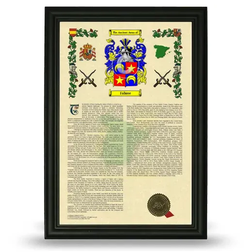 Fabree Armorial History Framed - Black