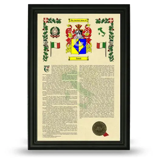Facci Armorial History Framed - Black