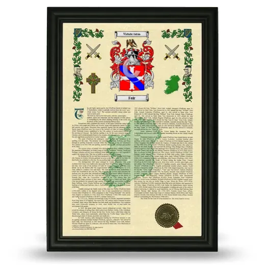 Fair Armorial History Framed - Black