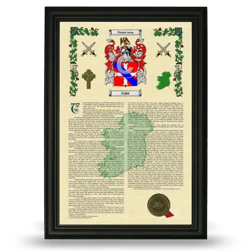 Faire Armorial History Framed - Black