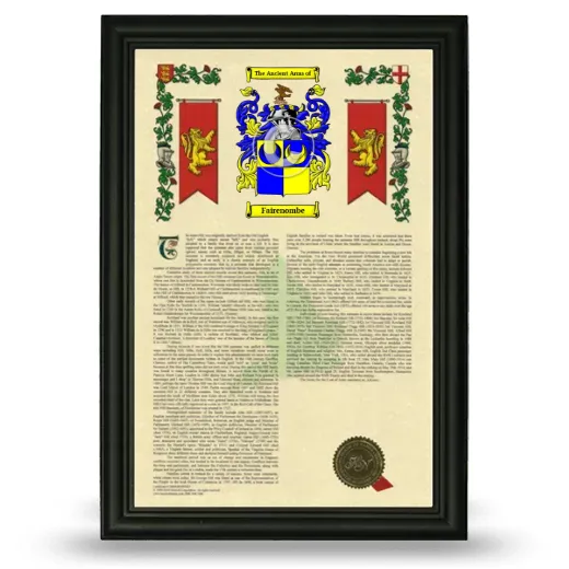 Fairenombe Armorial History Framed - Black