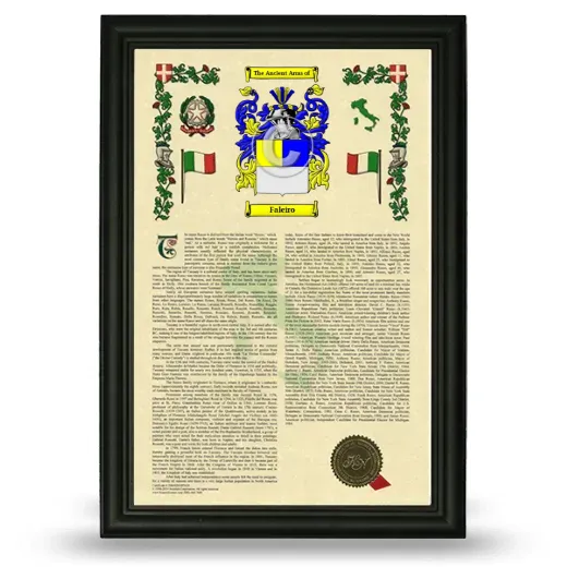 Faleiro Armorial History Framed - Black