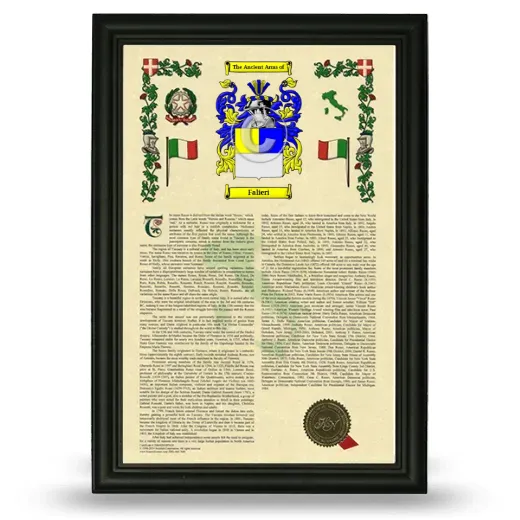 Falieri Armorial History Framed - Black
