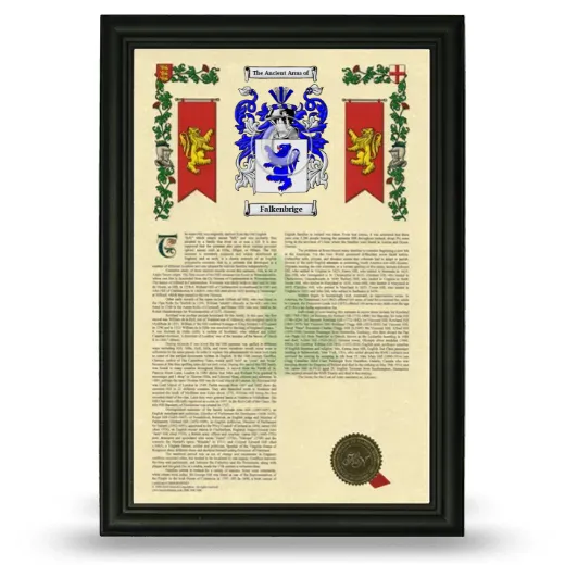 Falkenbrige Armorial History Framed - Black