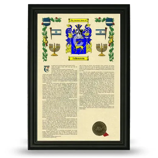 Falkenstein Armorial History Framed - Black