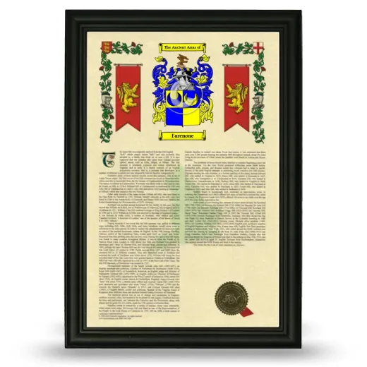 Farenone Armorial History Framed - Black