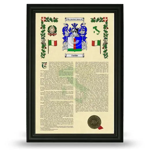 Fariño Armorial History Framed - Black