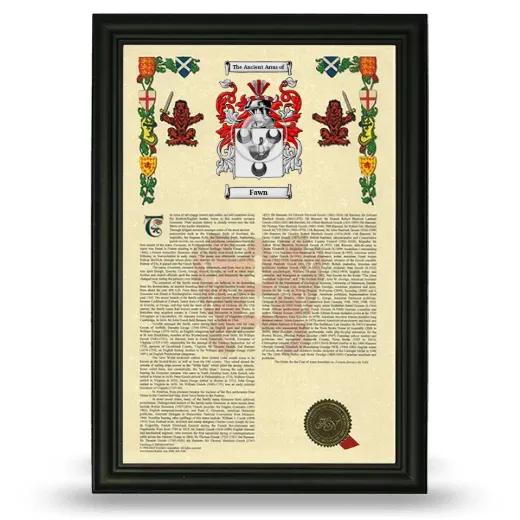 Fawn Armorial History Framed - Black