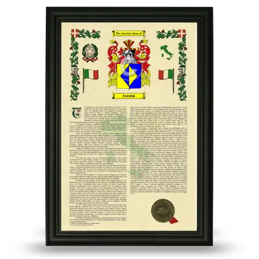 Fazzini Armorial History Framed - Black
