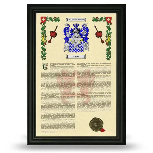 Fecht Armorial History Framed - Black