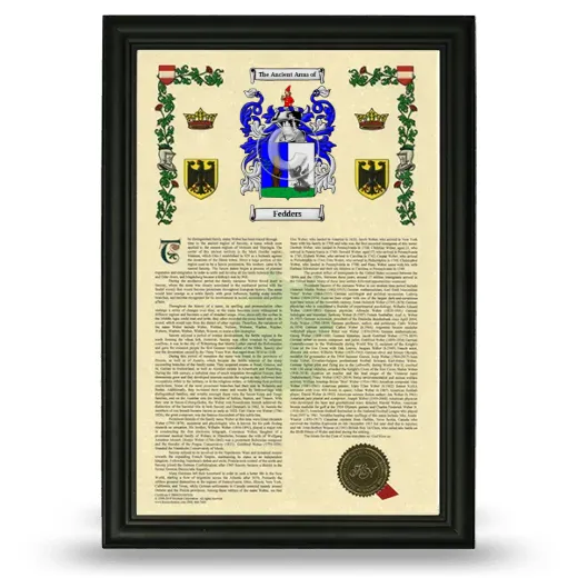 Fedders Armorial History Framed - Black