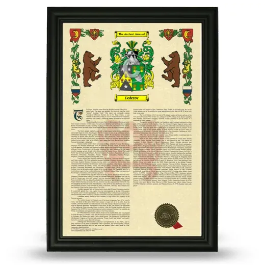 Federov Armorial History Framed - Black