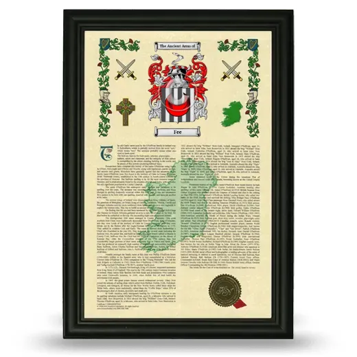 Fee Armorial History Framed - Black
