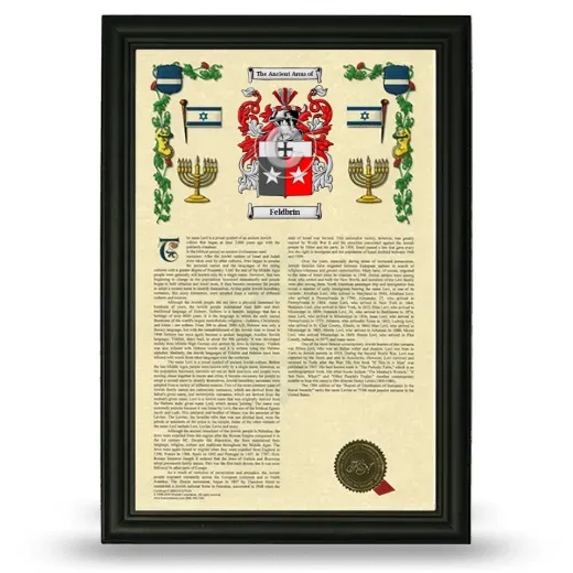 Feldbrin Armorial History Framed - Black
