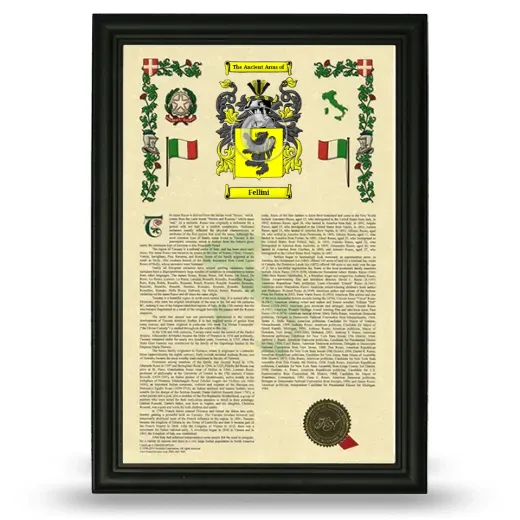 Fellini Armorial History Framed - Black