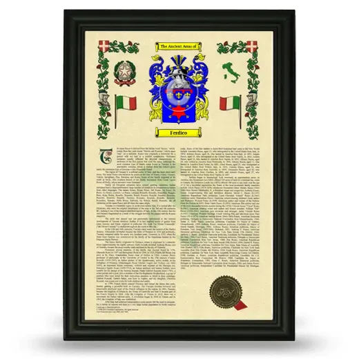 Ferdico Armorial History Framed - Black