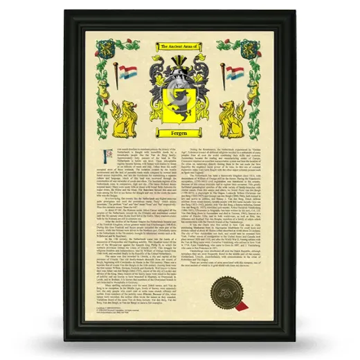 Fergen Armorial History Framed - Black