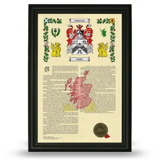 Ferley Armorial History Framed - Black