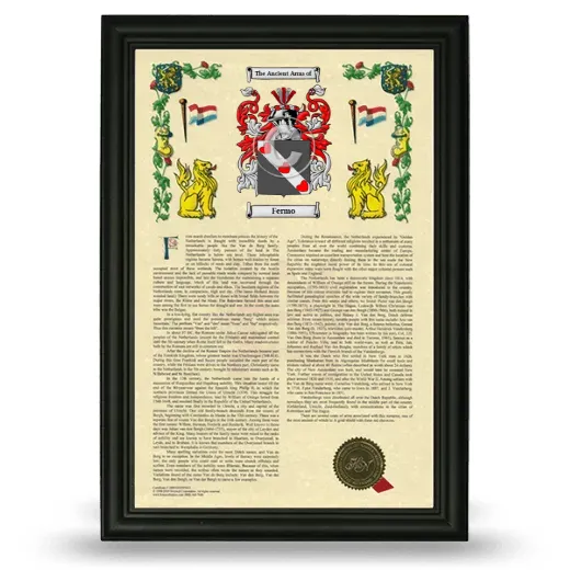 Fermo Armorial History Framed - Black