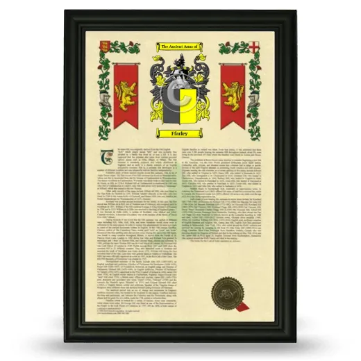 Ffarley Armorial History Framed - Black