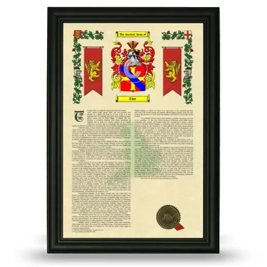 Fier Armorial History Framed - Black