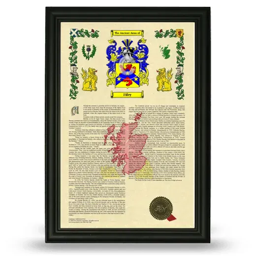 Fifey Armorial History Framed - Black