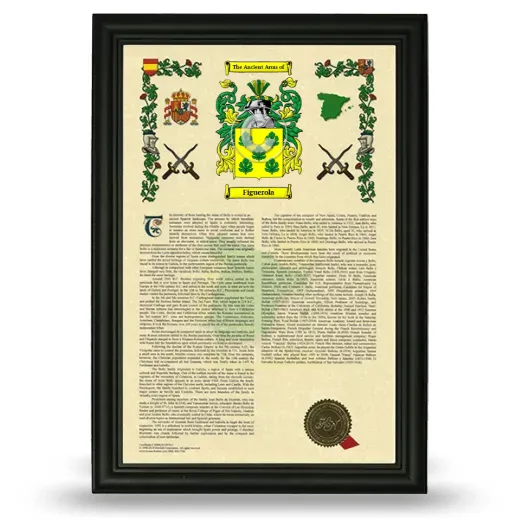 Figuerola Armorial History Framed - Black
