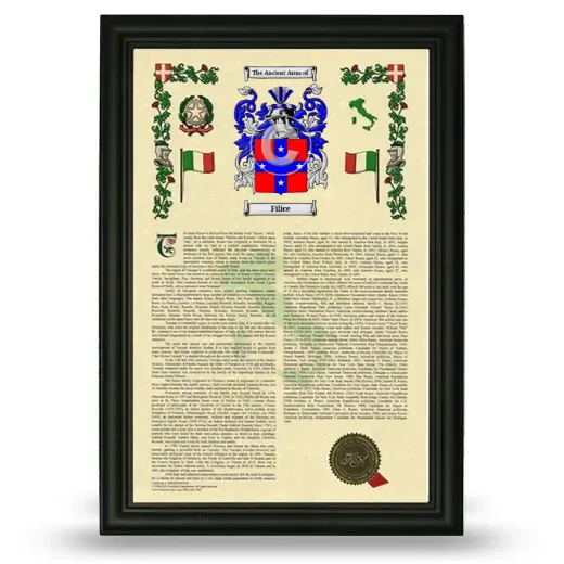 Filice Armorial History Framed - Black