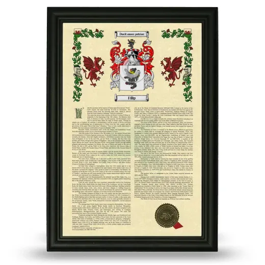 Filip Armorial History Framed - Black