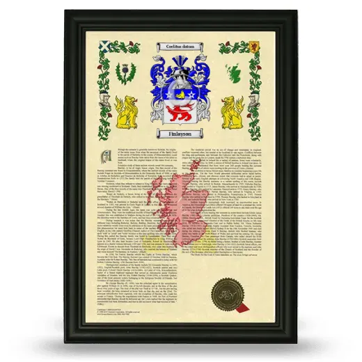 Finlayson Armorial History Framed - Black