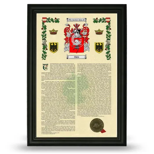 Fires Armorial History Framed - Black