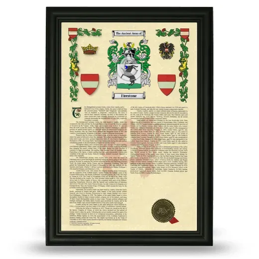 Firestone Armorial History Framed - Black