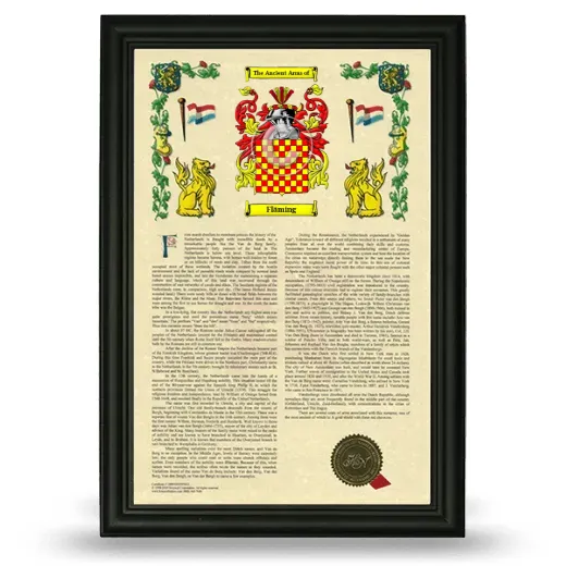 Fläming Armorial History Framed - Black