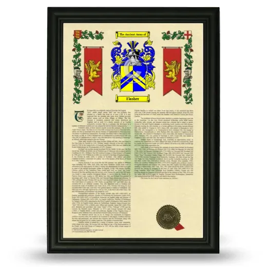 Flasher Armorial History Framed - Black