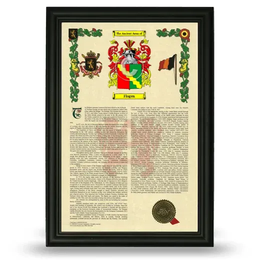 Flogen Armorial History Framed - Black