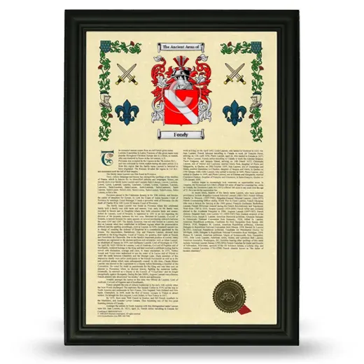 Fondy Armorial History Framed - Black