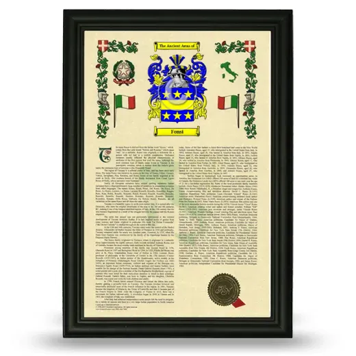 Fonsi Armorial History Framed - Black