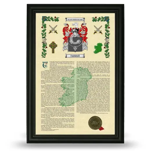 Forristall Armorial History Framed - Black