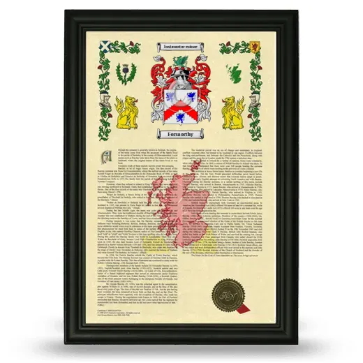 Forsaorthy Armorial History Framed - Black