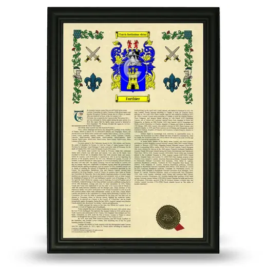 Forthier Armorial History Framed - Black