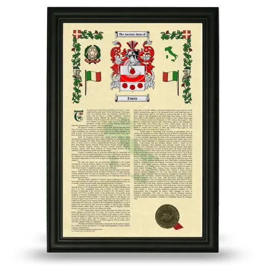 Fosco Armorial History Framed - Black
