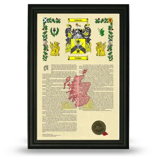 Fothes Armorial History Framed - Black