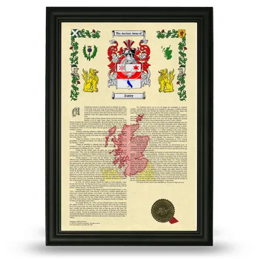 Fotty Armorial History Framed - Black